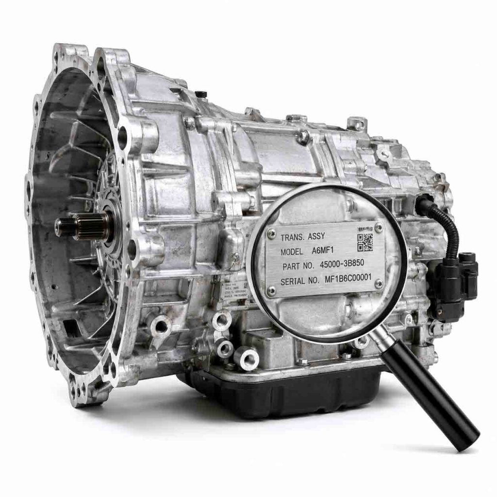 Close-up-of-automatic-transmission-identification-number-and-specification-plate